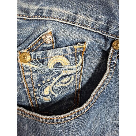 Marc Ecko Women's Boot Fit Embroidered Pockets Boot Cut Jeans Size W36 - Picture 4 of 10